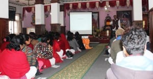 20 Feb 2016 - Sevadal Orientation - Senior official speaking on service activities undetaken by SSIO Nepal