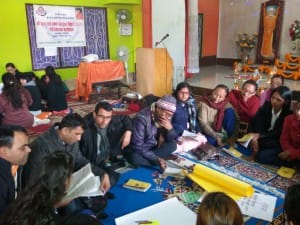 Group activity during an EHV training in Eastern Nepal