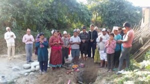 Laying foundation stone of sadhana Bhavan of Khalte ,Nuwakot